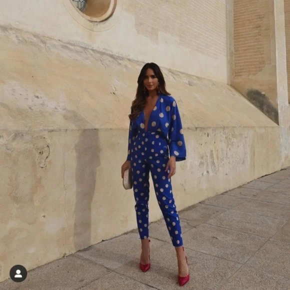 ZARA Polka Dot Linen Pants - Picture 6 of 9